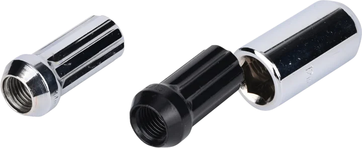 Spline-drive wheel lock nuts with key